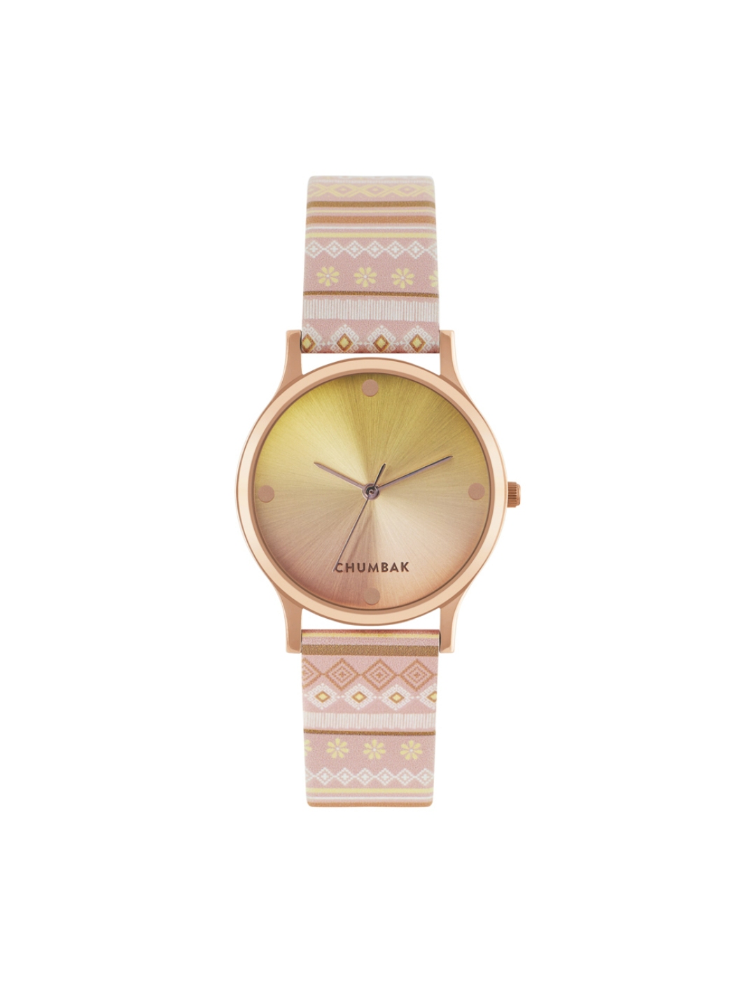 Buy TEAL BY CHUMBAK Women Peach Coloured Brass Dial