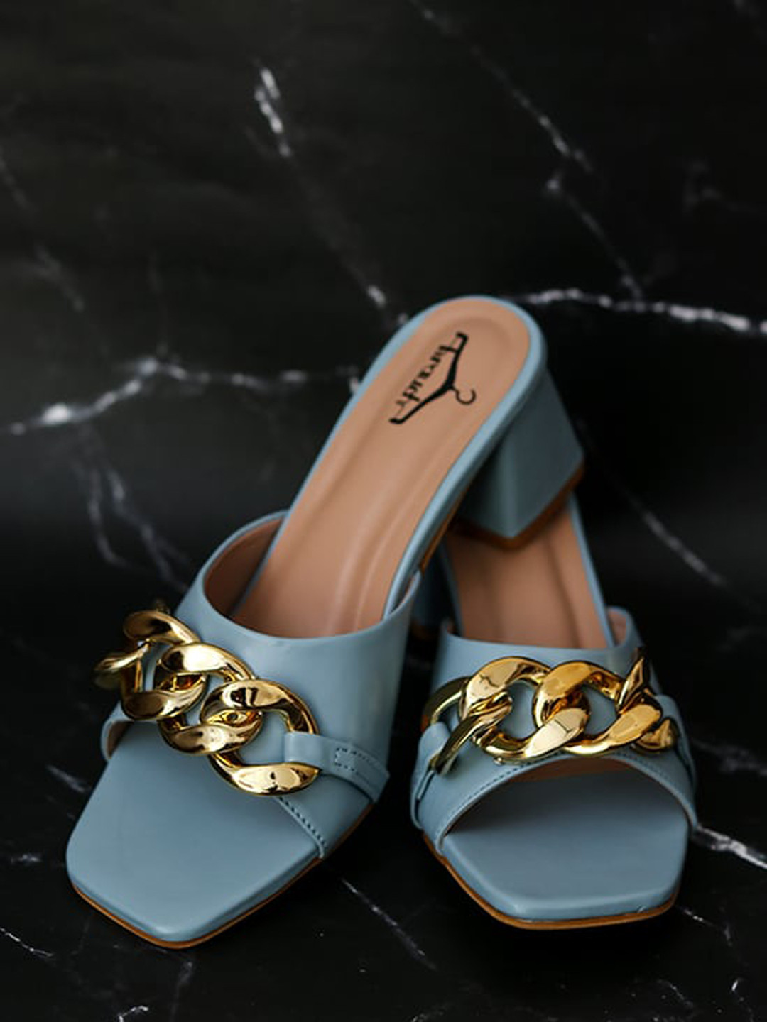 Brauch Blue Embellished Party Block Pumps