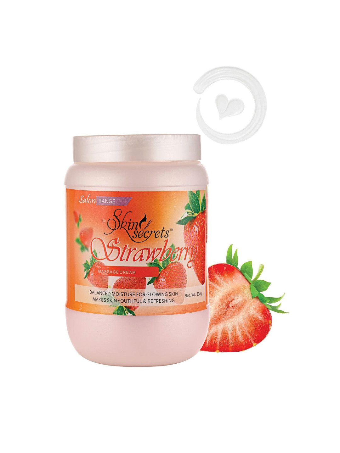 Skin Secrets Cruelty-Free Strawberry Massage Cream For Youthful & Glowing Skin - 800 g