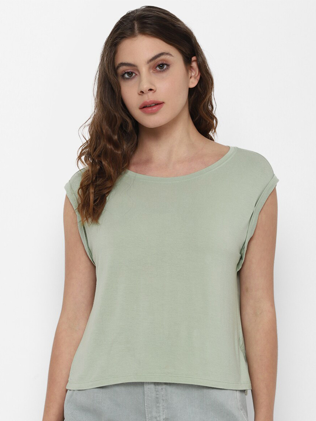 AMERICAN EAGLE OUTFITTERS Women Green Extended Sleeves T-shirt