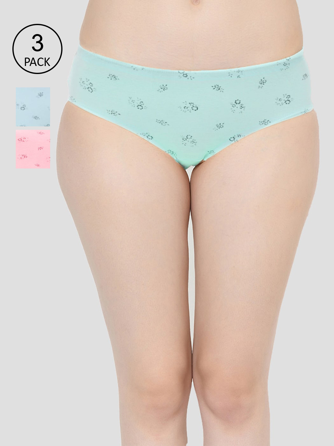 GROVERSONS Paris Beauty Women Pack Of 3 Assorted Cotton Bikini Briefs 500LC