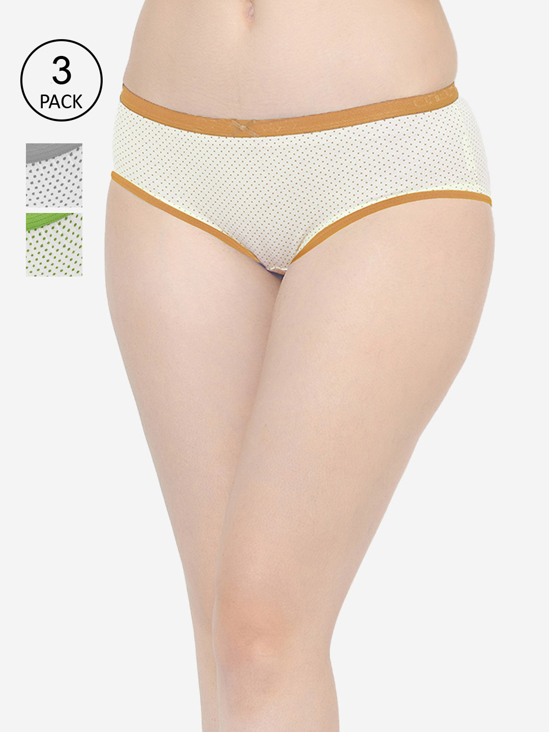 GROVERSONS Paris Beauty Women Pack Of 3 Assorted Cotton Bikini Briefs R-1408