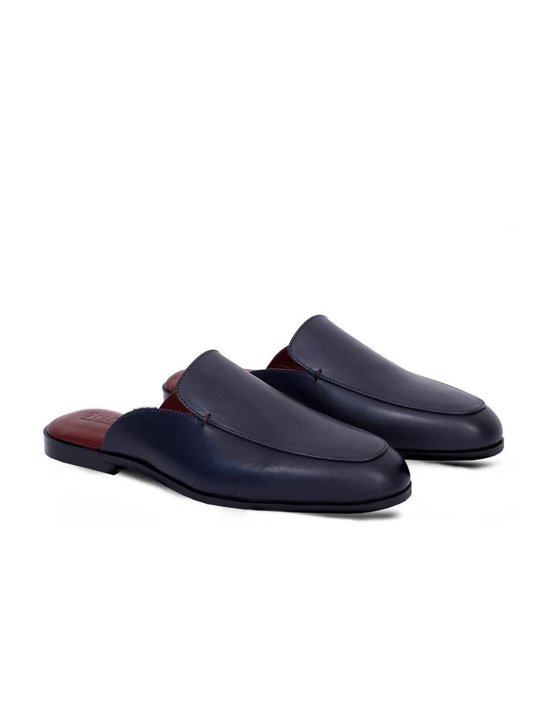 GRIFFIN Men Navy Blue Textured Leather Loafers