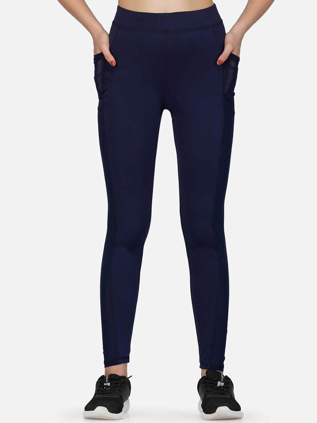 IMPERATIVE Women Blue Solid High-Rise Tights