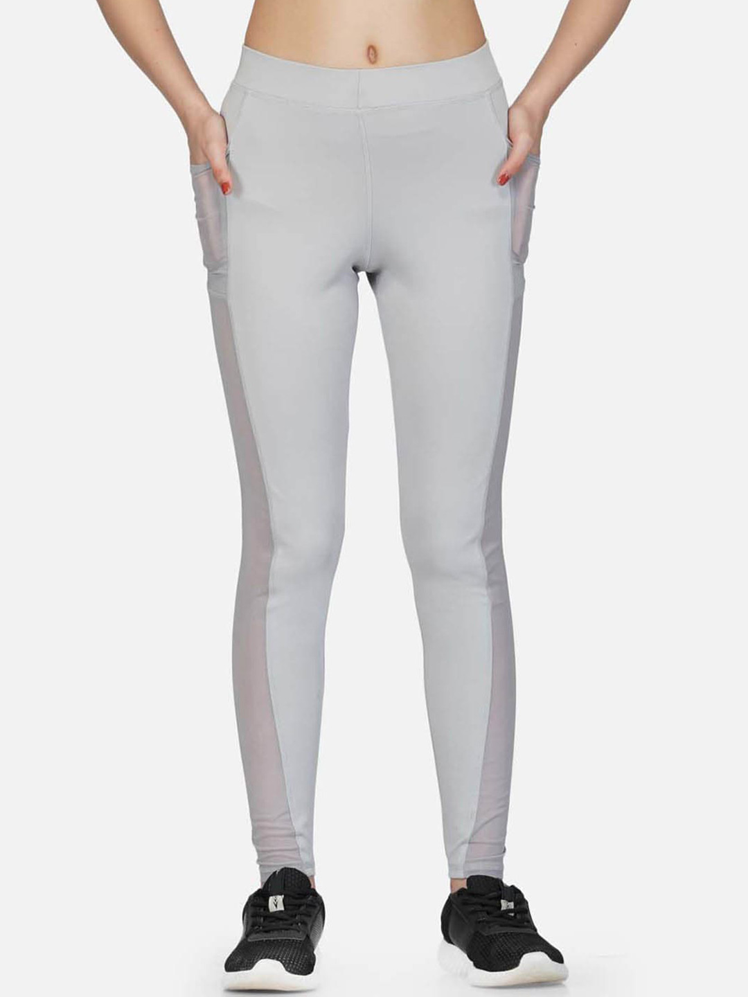 IMPERATIVE Women Grey Solid Ankle Length Training Tights