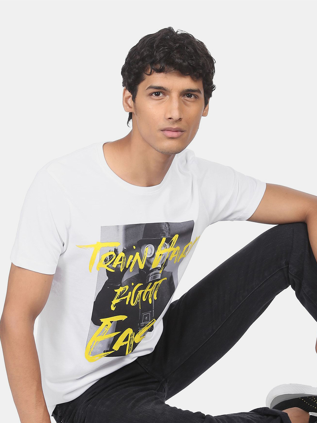 Flying Machine Men White Printed T-shirt