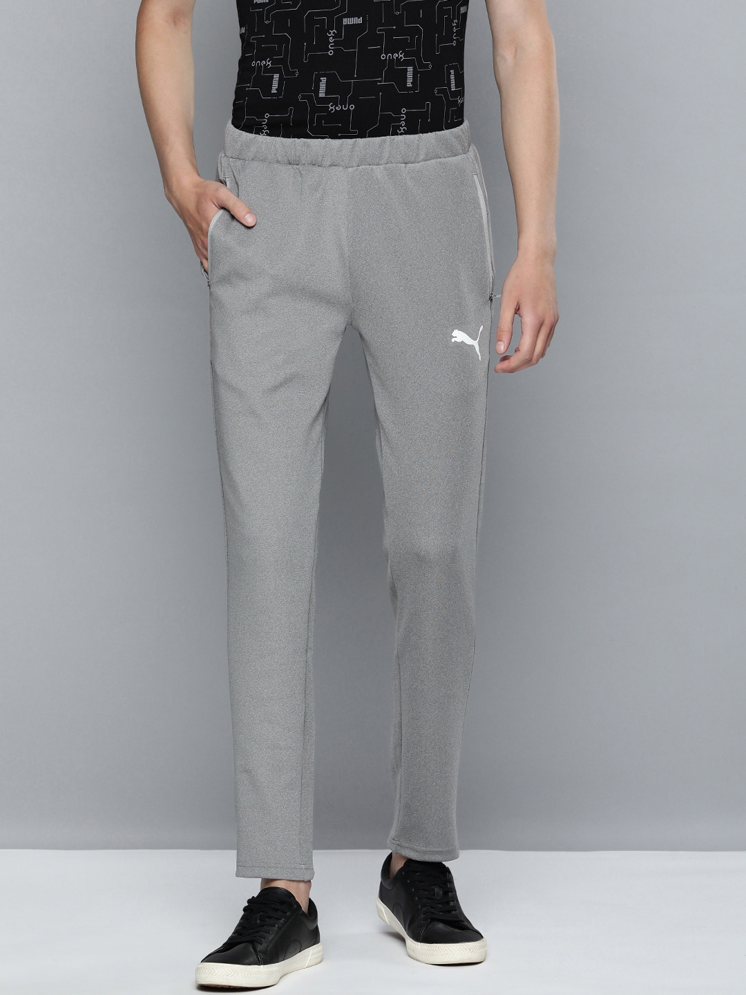 Buy one8 x PUMA Grey Brand Logo Printed Knitted Slim Fit Track Pants Track Pants for Men 18929104 Myntra