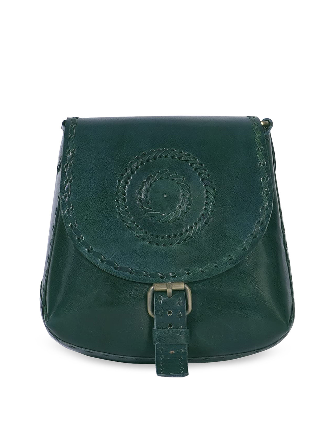Goatter Black Leather Structured Handheld Bag