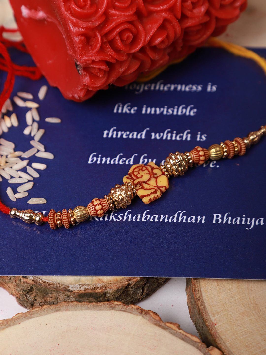 YouBella Men Multicolored Ganesh Rakhi With Greeting Card