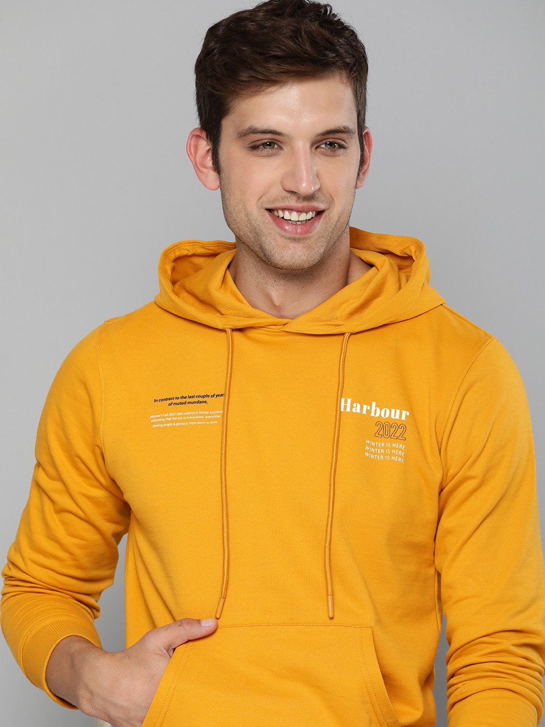 Mast & Harbour Men Orange Solid Sweatshirt