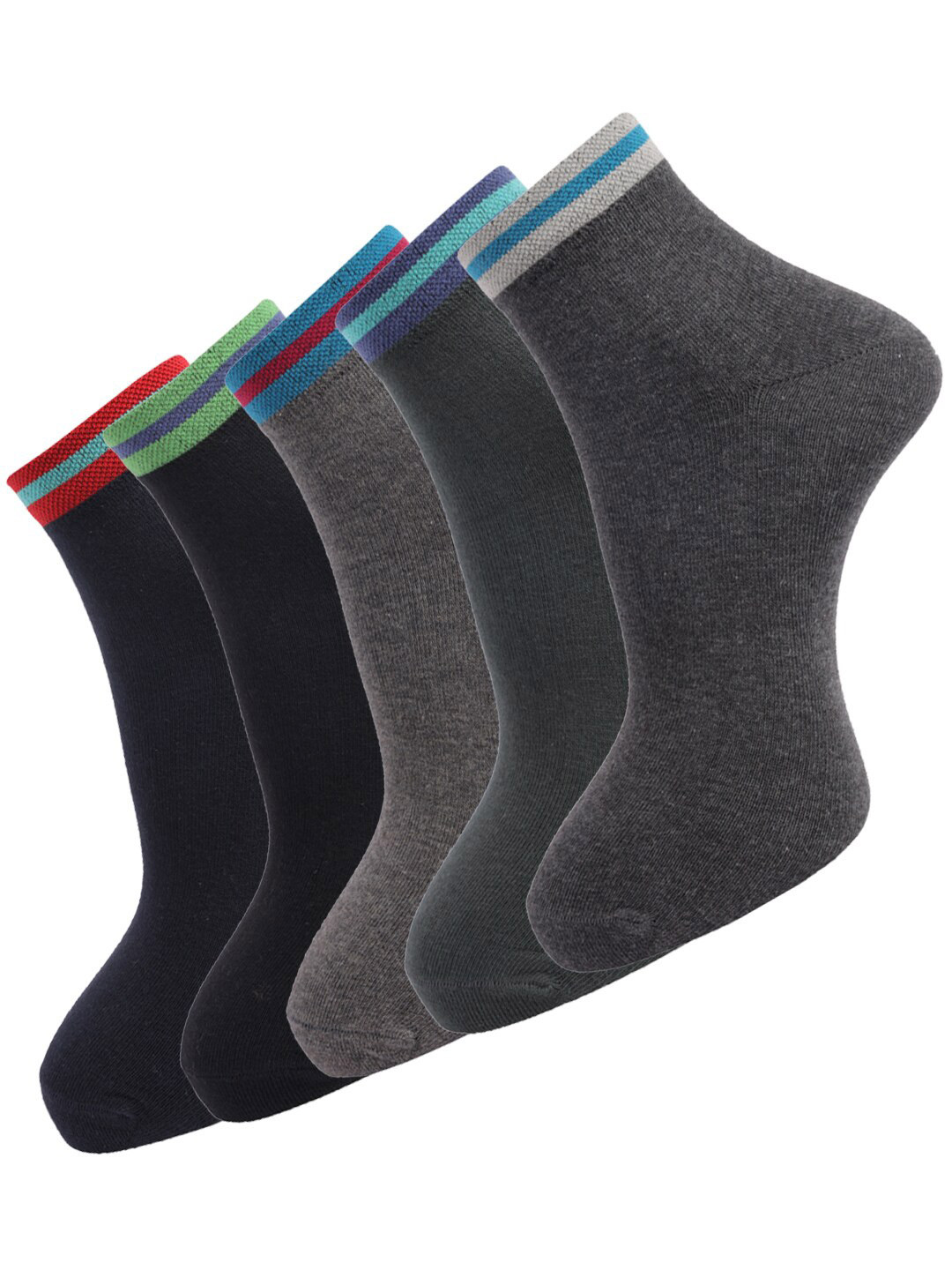 Dollar Socks Men Pack Of 5 Assorted Cotton Ankle-Length Socks