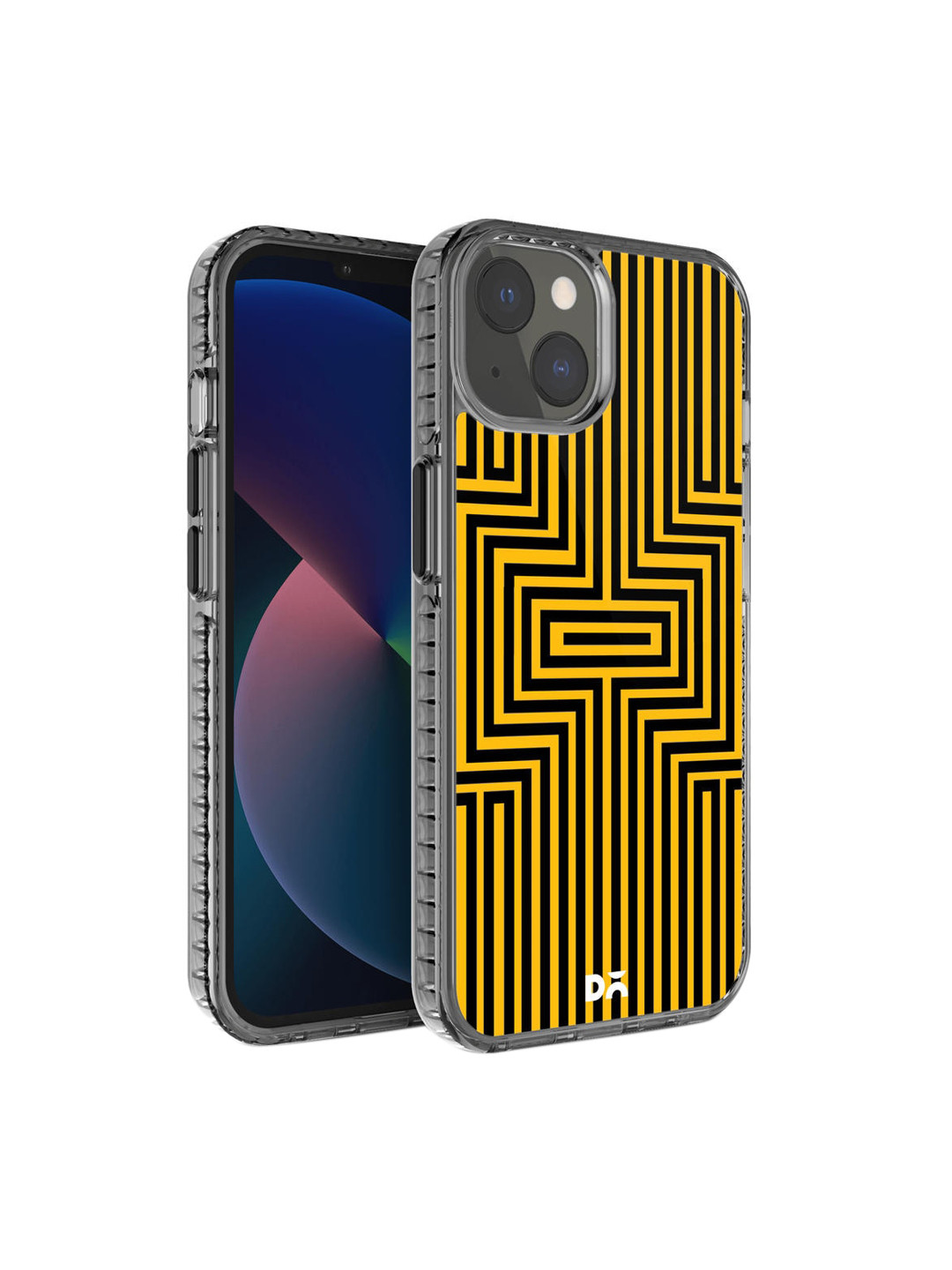 DailyObjects Yellow & Black Maze Ochre Stride 2.0 Case Cover For iPhone 13