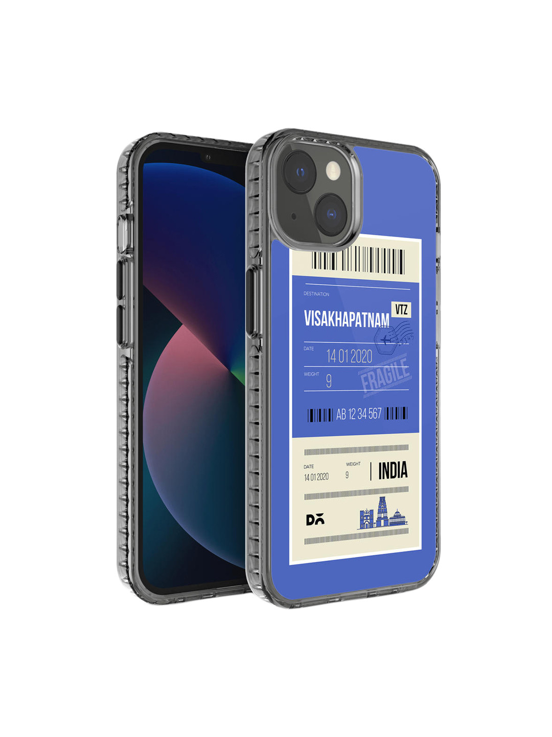 DailyObjects Blue & Cream Printed iPhone 13 Phone Case