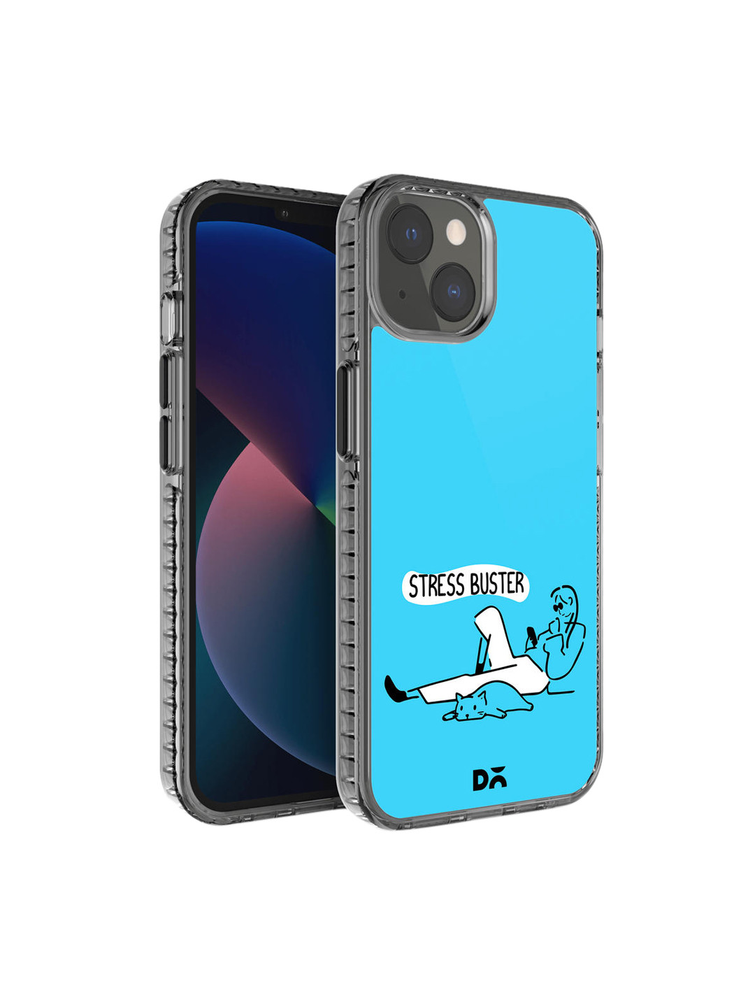 DailyObjects Black & Blue Stress Buster Stride  iPhone 13 Back Case