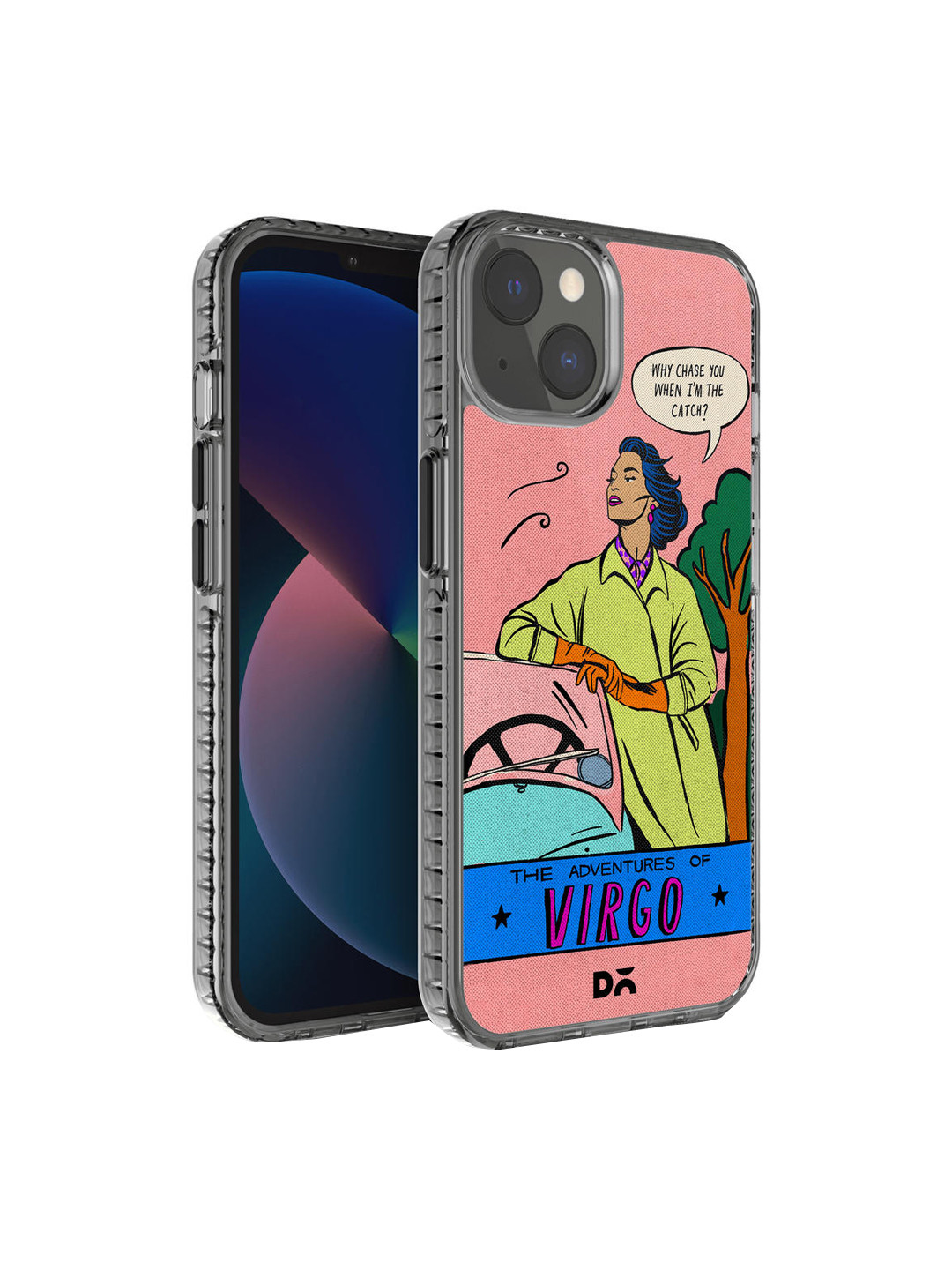 DailyObjects Transparent & Pink Printed iPhone 13 Back Cover