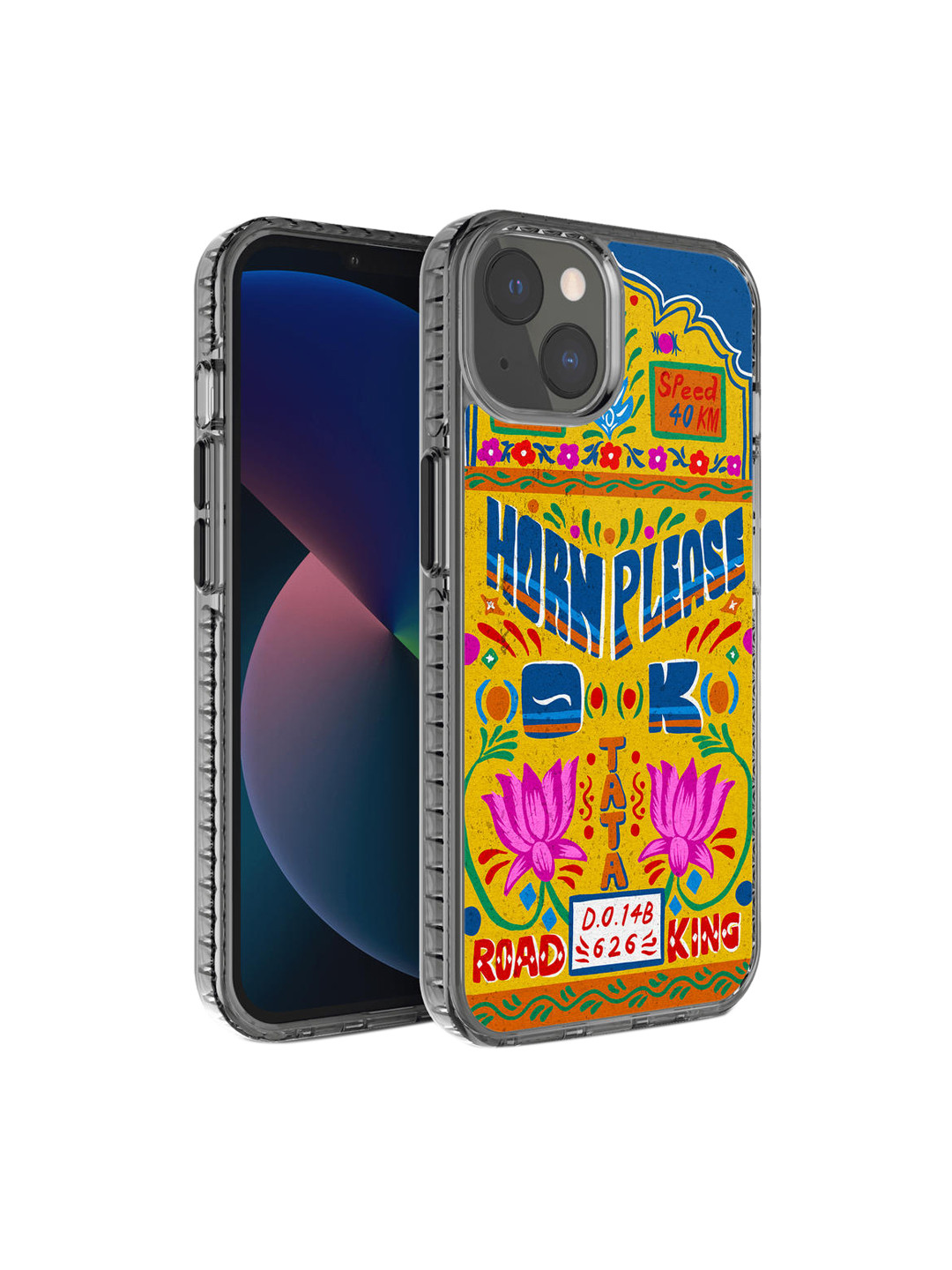 DailyObjects Black & Yellow Road King Truckback Stride iPhone 13 Back Case