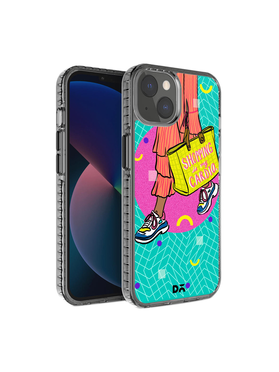 DailyObjects Black & Green Shopping Cardio Stride iPhone 13 Back Case