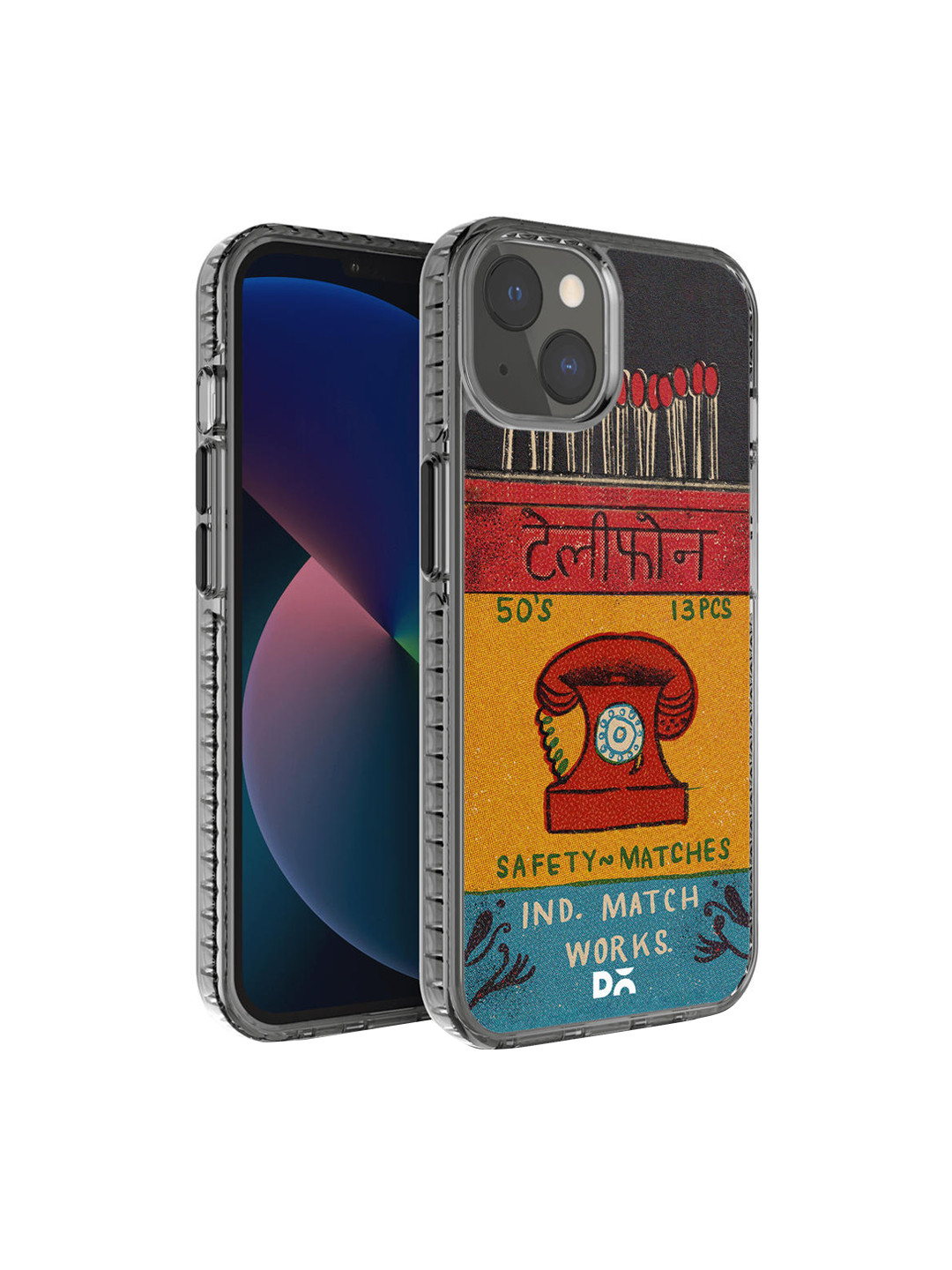DailyObjects Yellow & Red Printed Telephone Matchbox iPhone 13 Phone Case