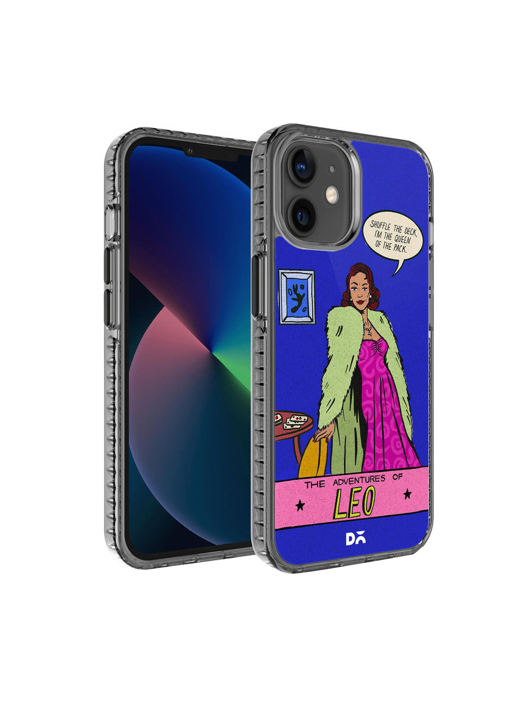 DailyObjects Blue & Black Leo Stride Printed IPhone 12 Back Case