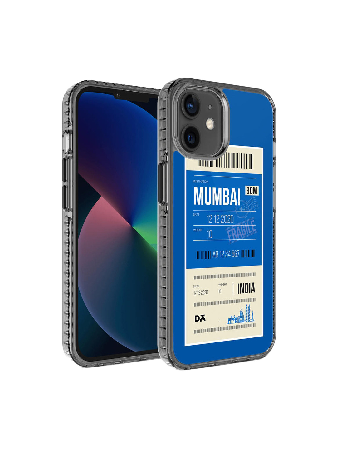 DailyObjects Black & Blue Mumbai City Tag Stride  iPhone 12 Back Case