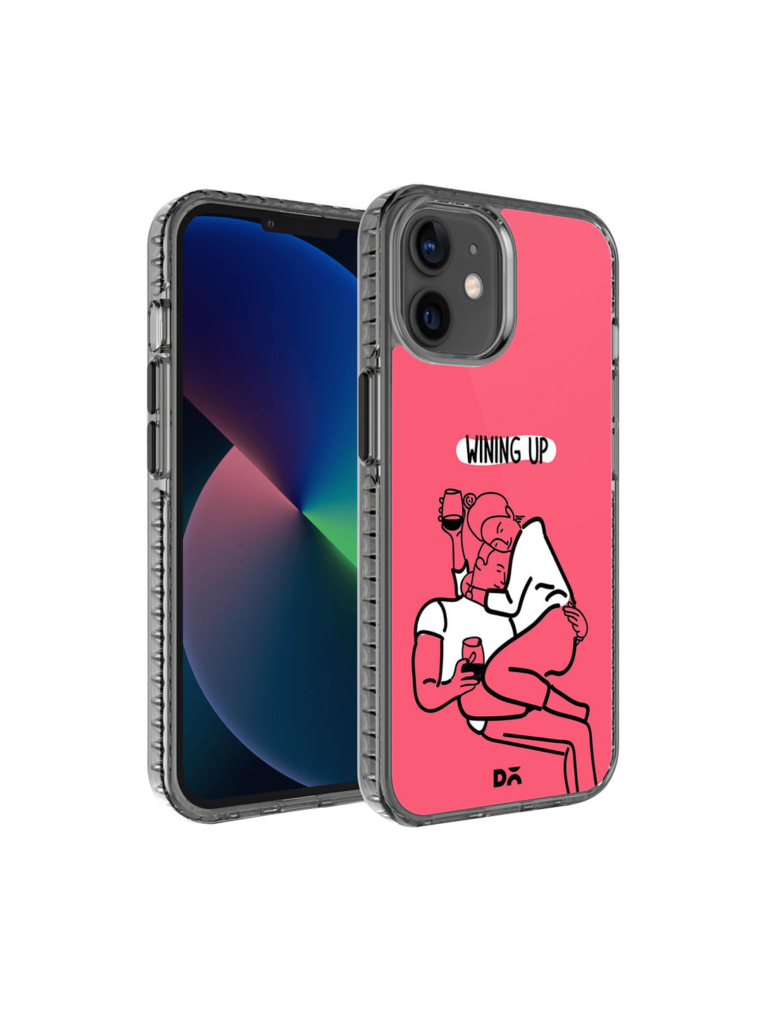 DailyObjects Pink & White Printed iPhone 12 Back Case