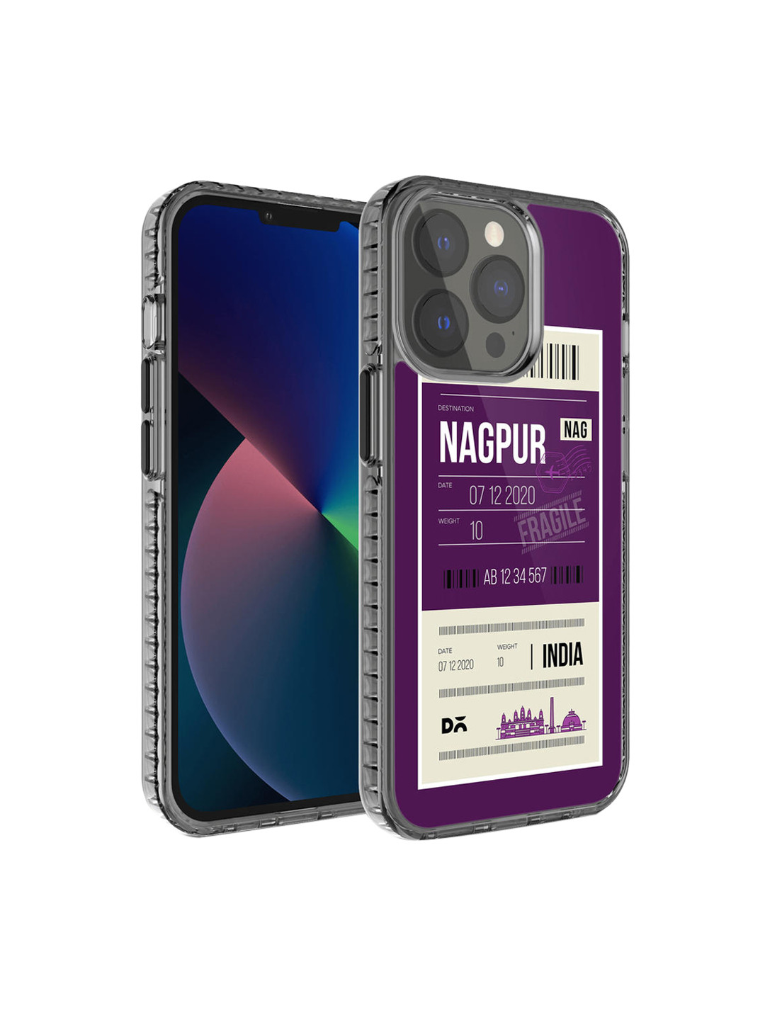 DailyObjects Purple & Black Nagpur City Tag Stride Printed IPhone13 Pro Back Case