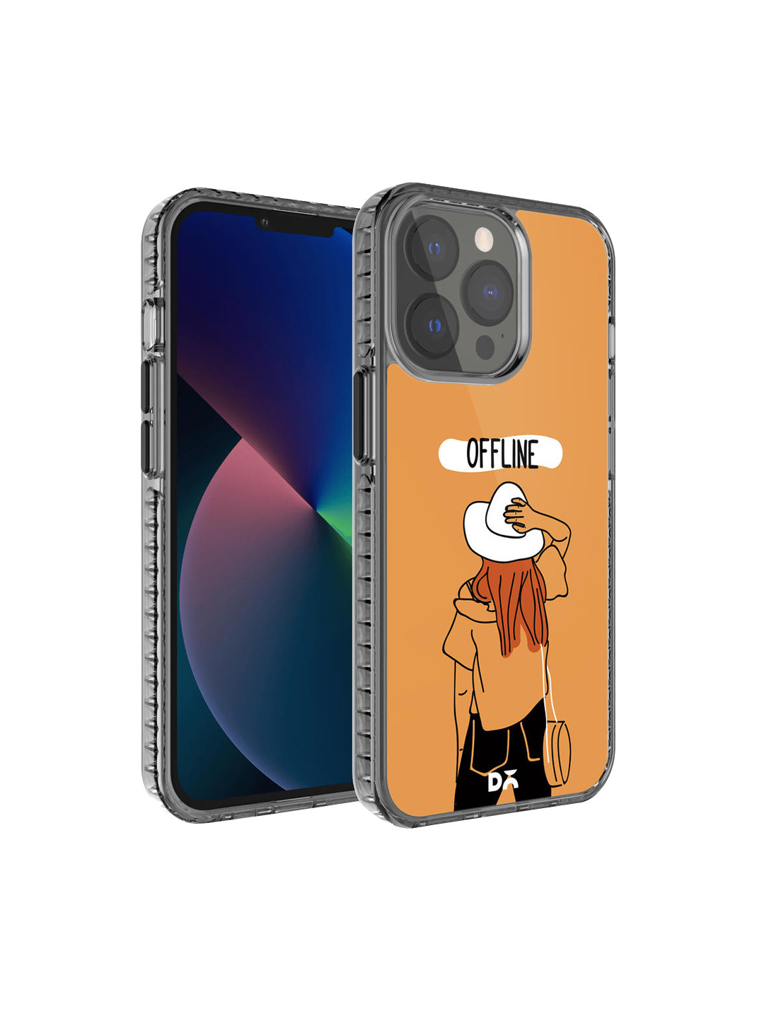 DailyObjects Orange & White Printed iPhone 13 Pro Back Case