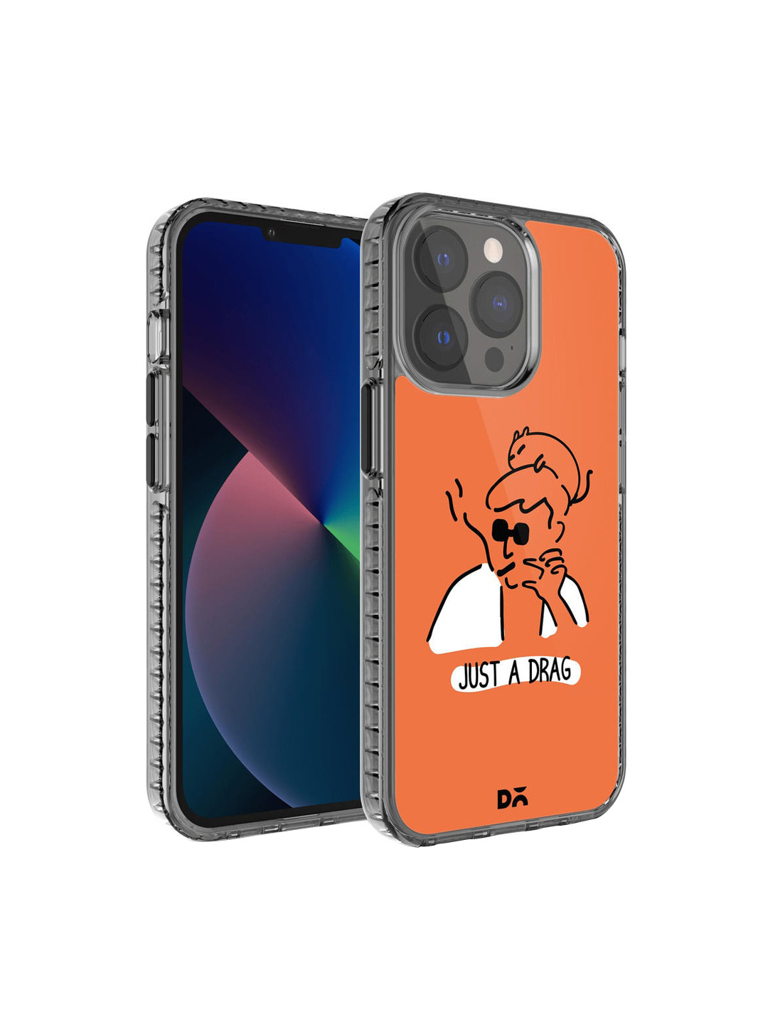 DailyObjects Orange & Black Just A Drag Stride 2.0 Case Cover For iPhone 13 Pro
