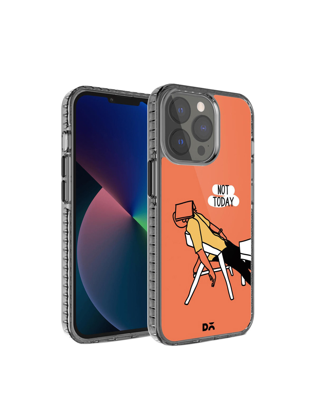 DailyObjects Orange & White Printed iPhone 13 Pro Back Case