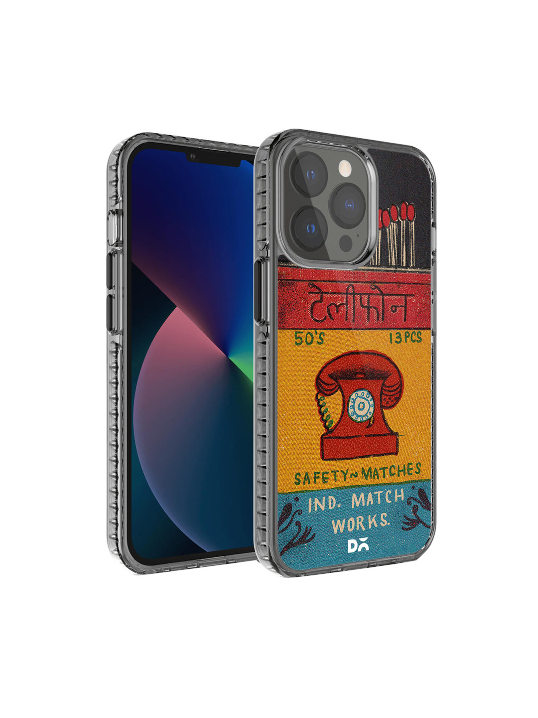 DailyObjects Blue & Red Printed Telephone Matchbox iPhone 13 Pro Phone Case