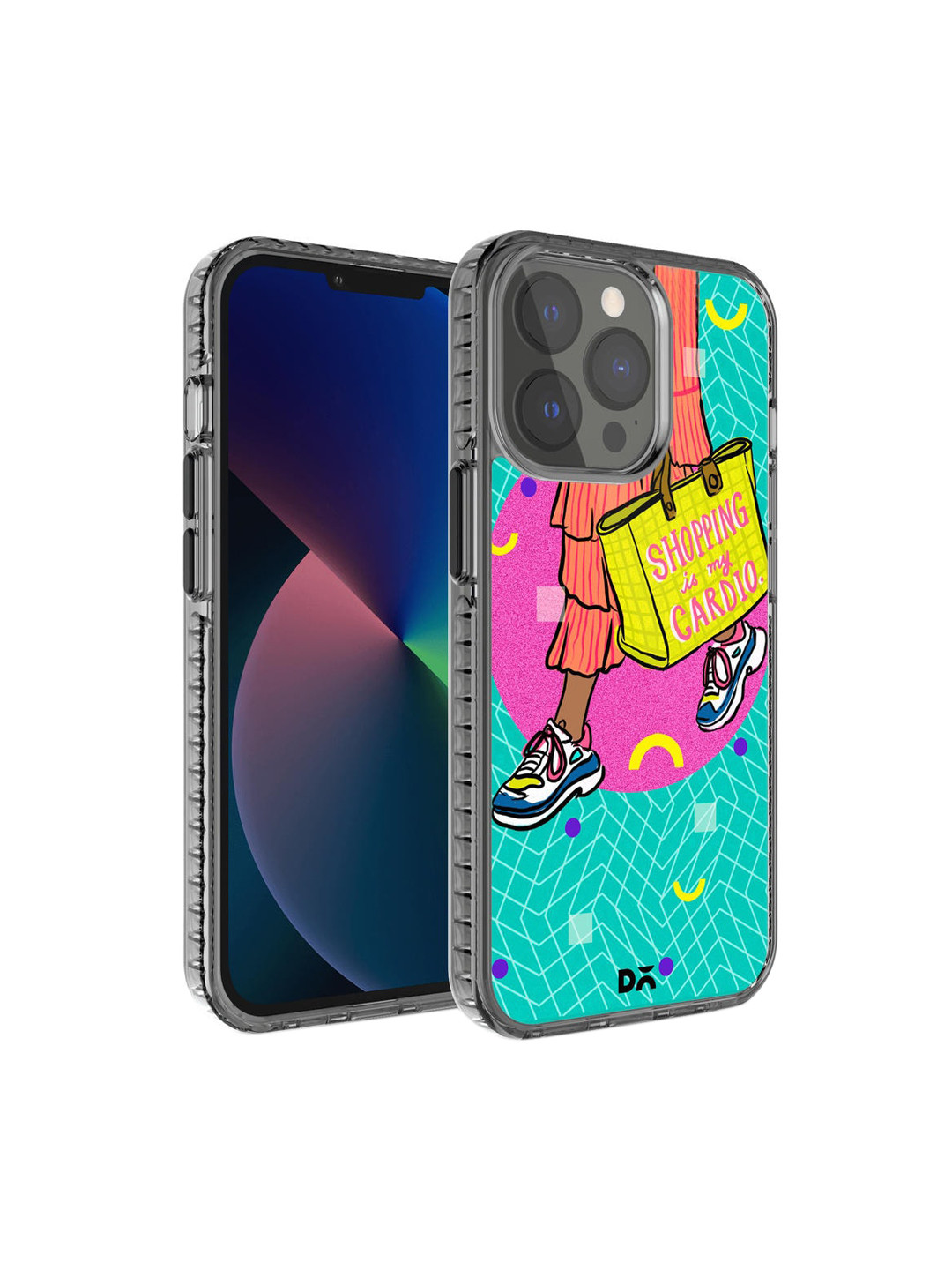 DailyObjects Green & Pink Shopping Cardio iPhone 13 Pro Mobile Case