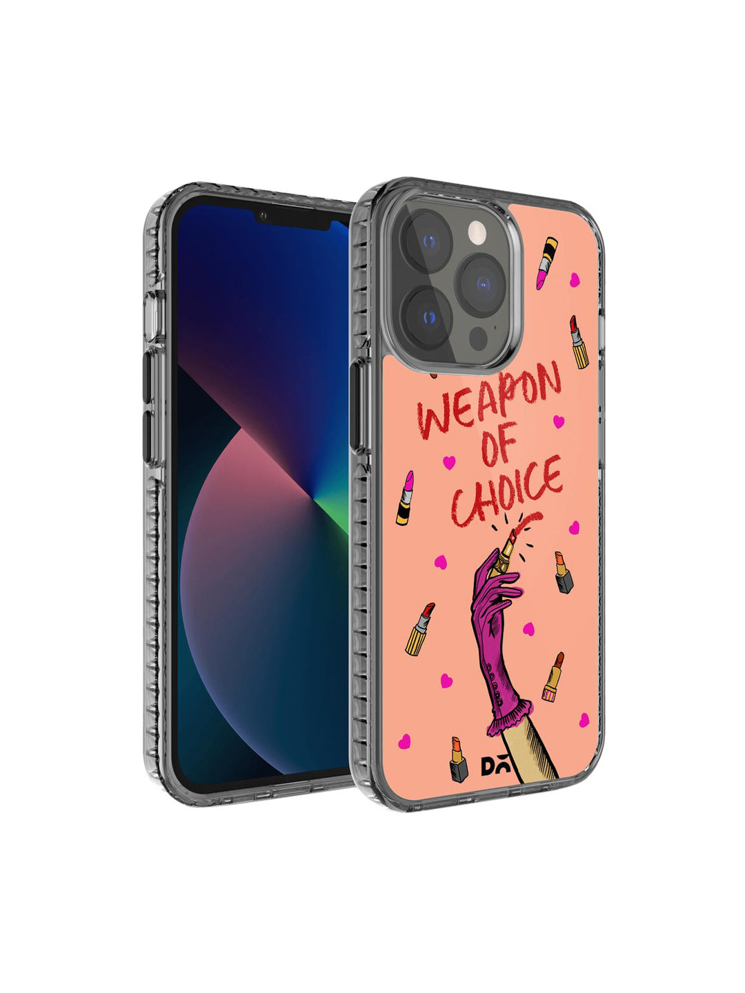 DailyObjects Peach-Colored & Purple Printed iPhone 13 Pro Max Back Case