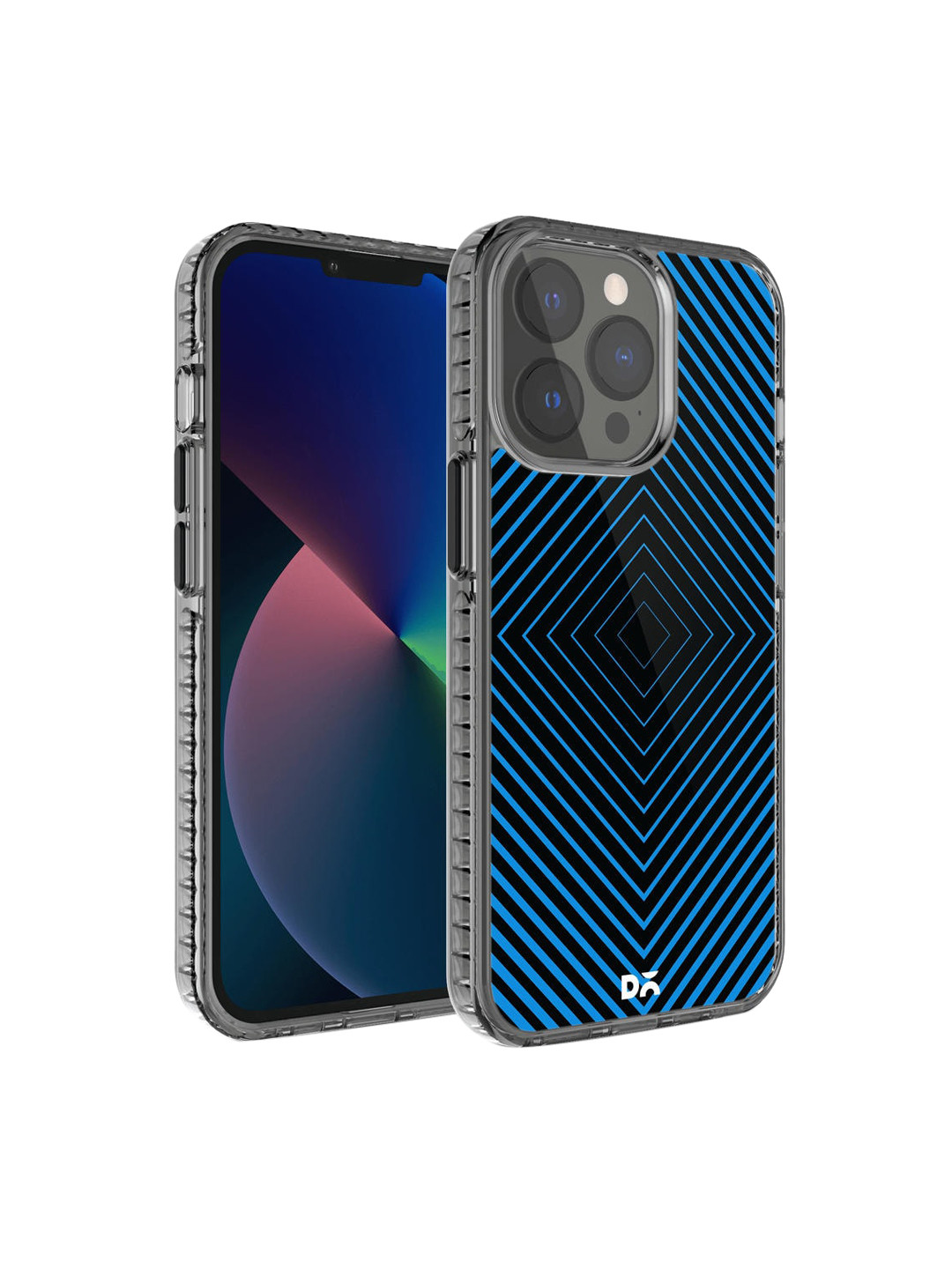 DailyObjects Blue & Black Rhombus Aqua Printed iPhone 13 Pro Max Phone Case