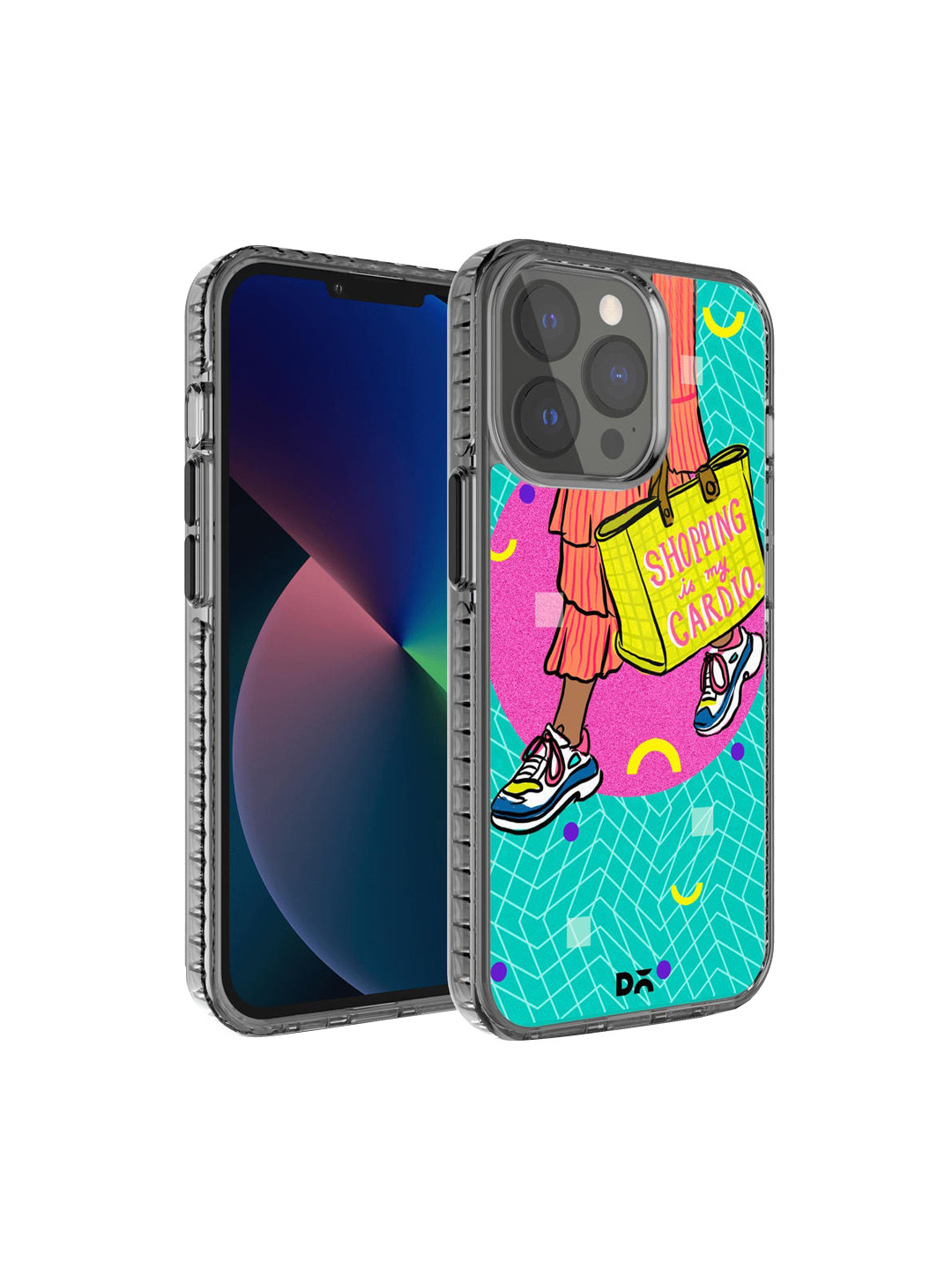 DailyObjects Blue & Pink Shopping Cardio iPhone 13 Pro Max Back Case