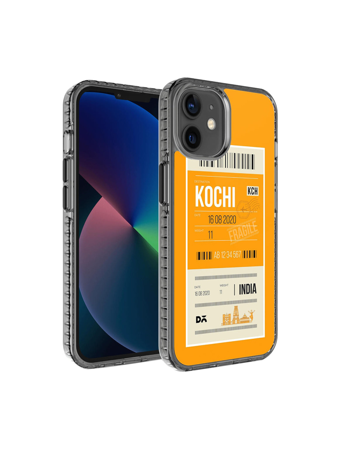 DailyObjects Yellow Kochi City Tag Printed iPhone 12 Mini Back Case