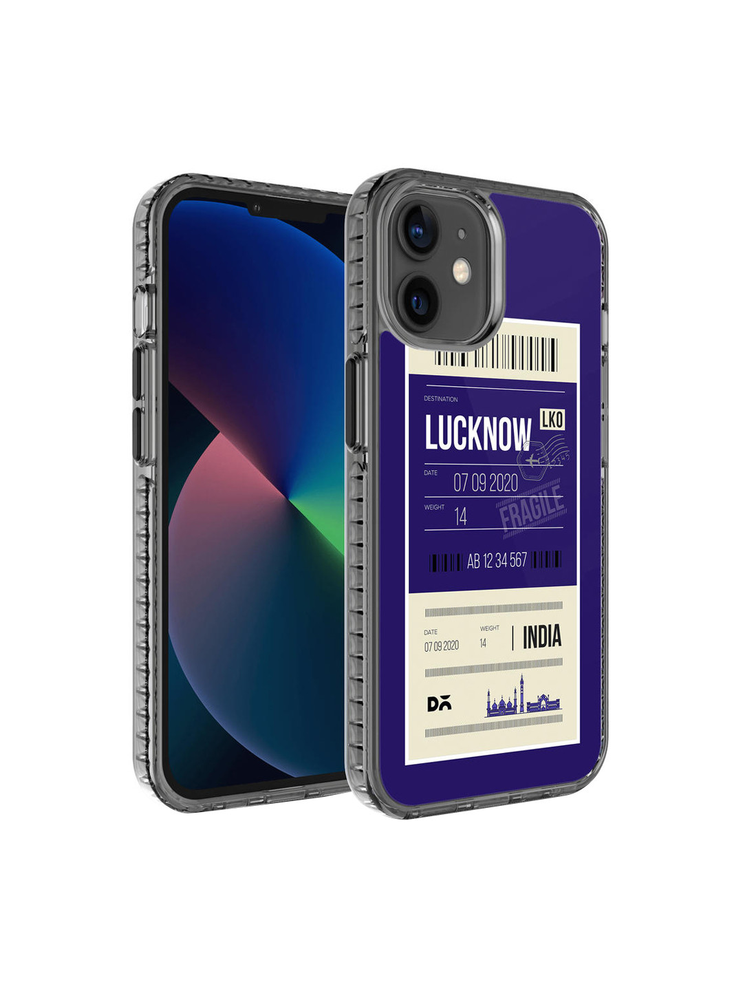 DailyObjects Blue & White Lucknow City Tag Printed iPhone 12 Mini Back Case