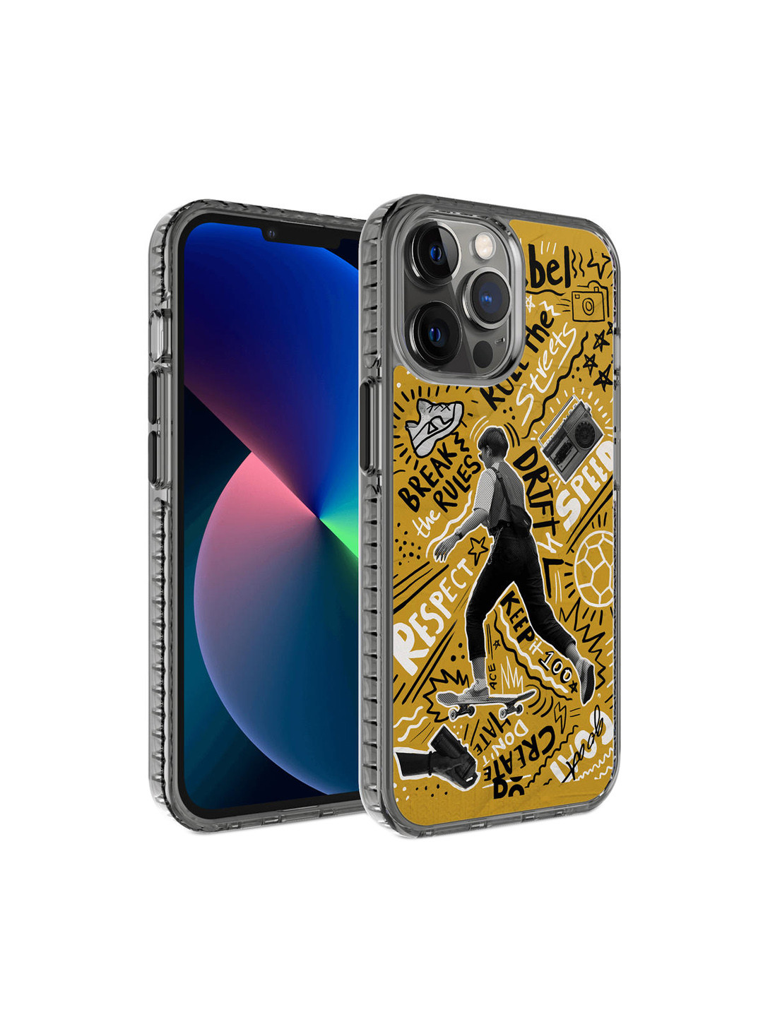 DailyObjects Black & Yellow  Rule The Streets Stride 2.0 Case Cover For iPhone 12 Pro