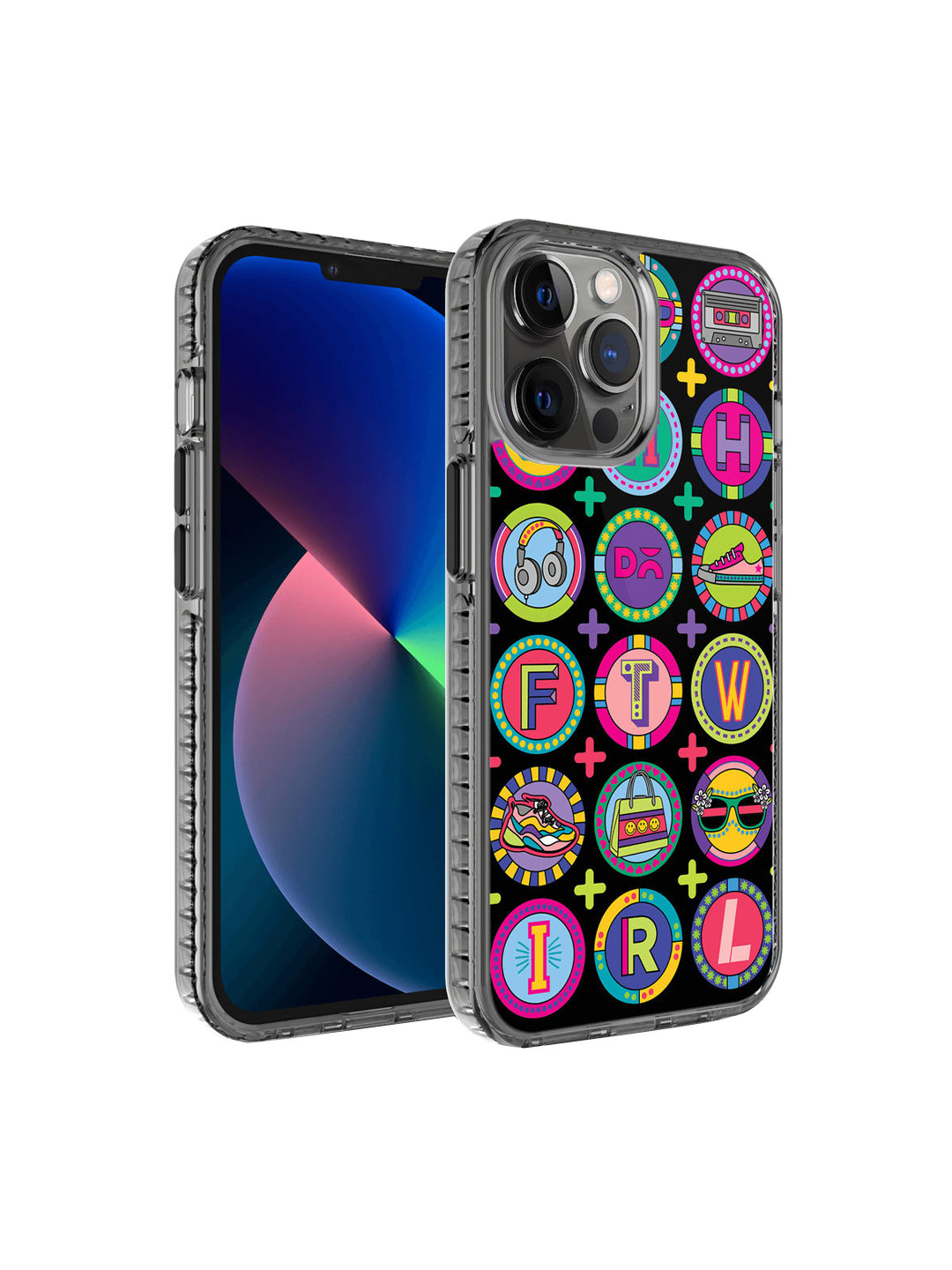 DailyObjects Black & Multi-Colored Printed  iPhone 12 Pro Max Back Case