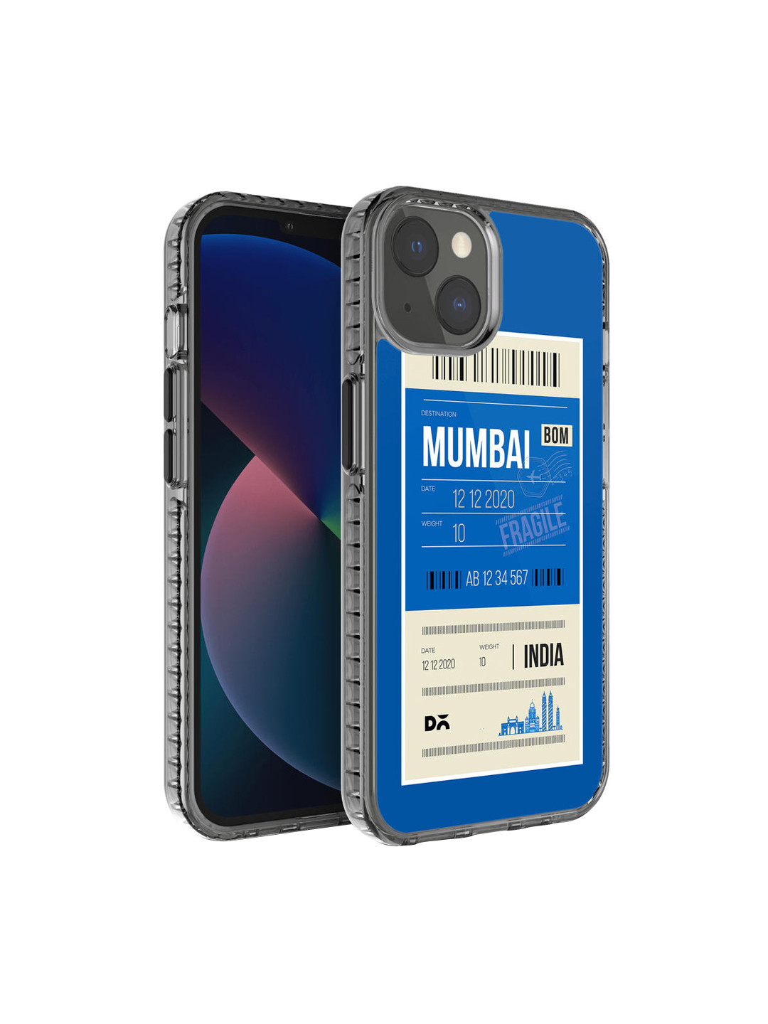 DailyObjects Blue & White Mumbai City Tag Printed iPhone 13 Mini Back Case