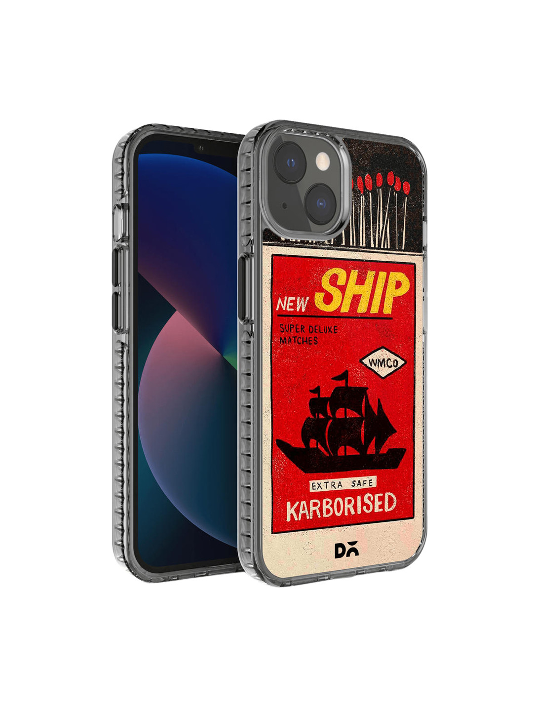 DailyObjects Red & Black New Ship Matchbox Printed iPhone 13 Mini Phone Case