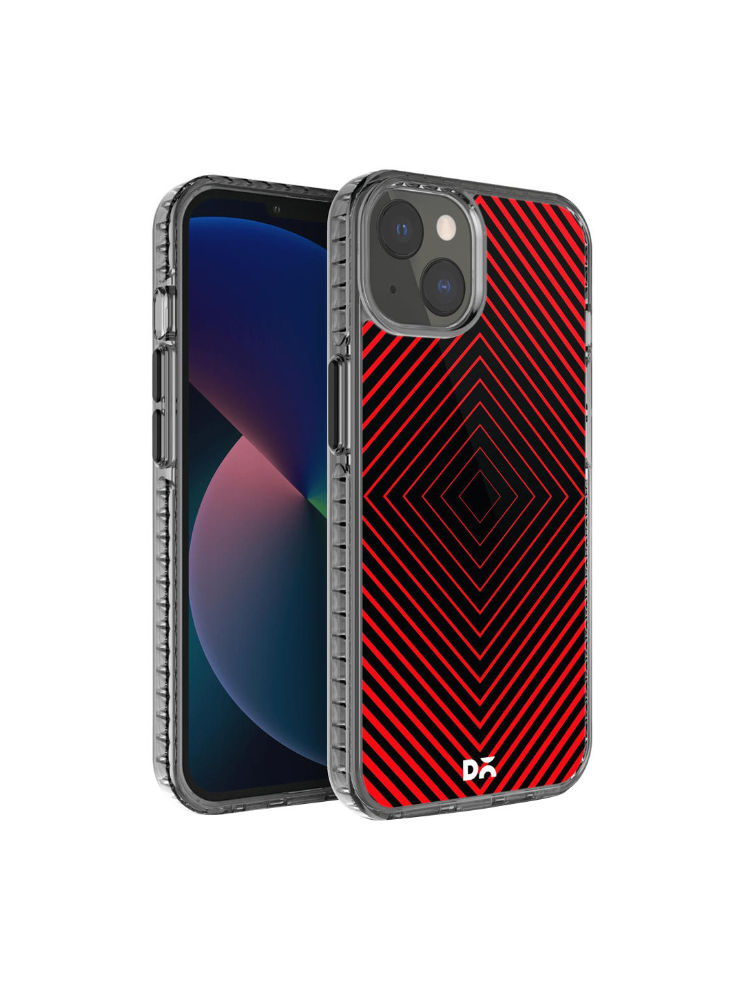 DailyObjects Red & Black  Rhombus Stride 2.0 iPhone 13 Mini Back Case