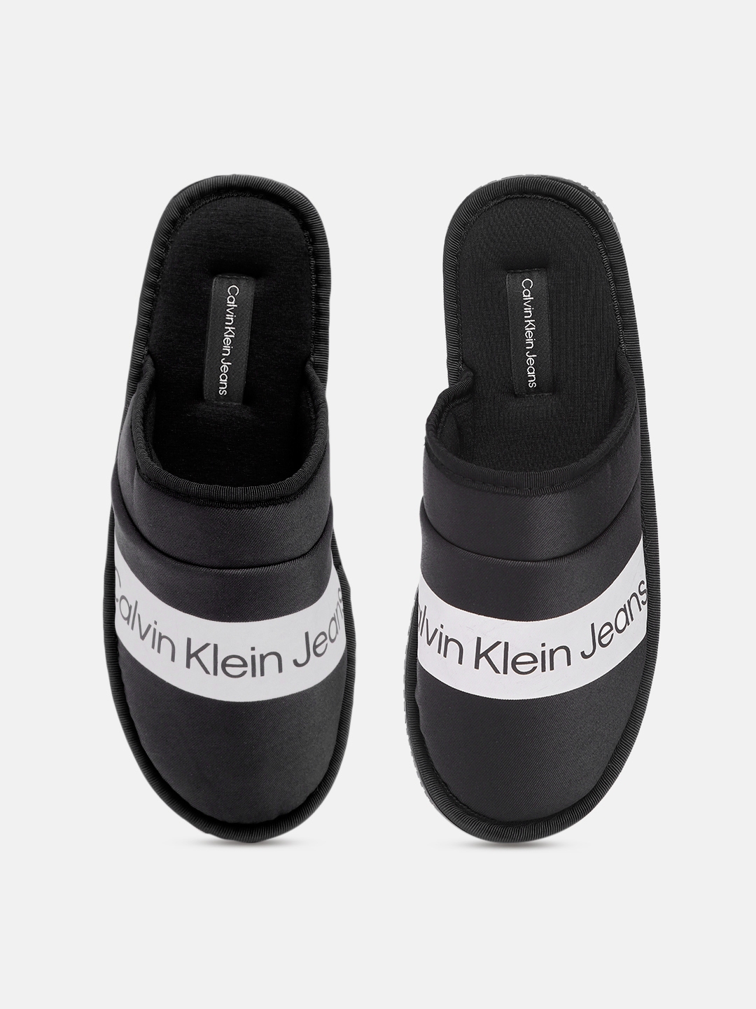 Black calvin discount klein sliders womens