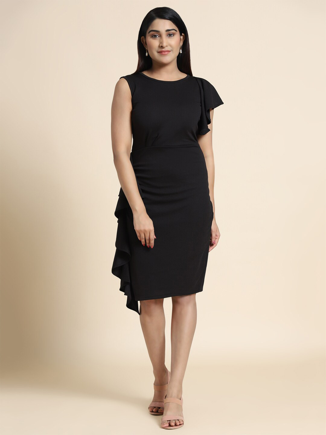 KALINI Black & french middle red purple Sheath Dress