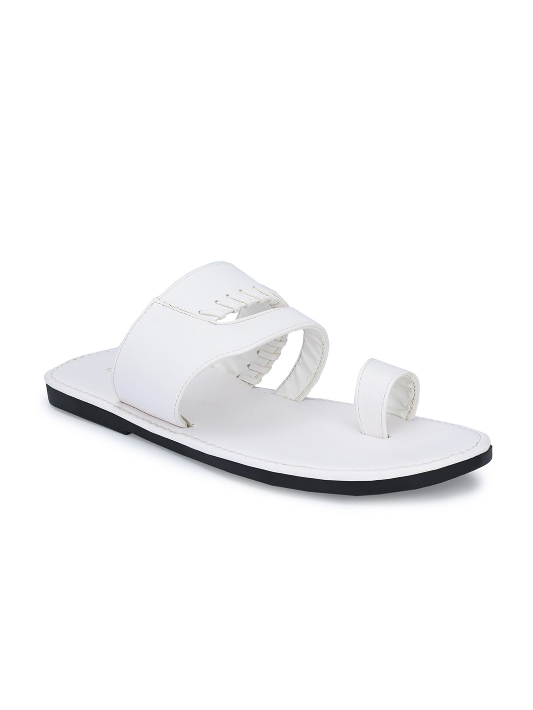 John Karsun Men White Comfort Synthetic leather Sandals