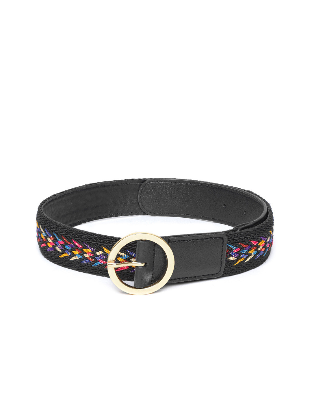 Berrylush Women Multicoloured Braided Slim Belt