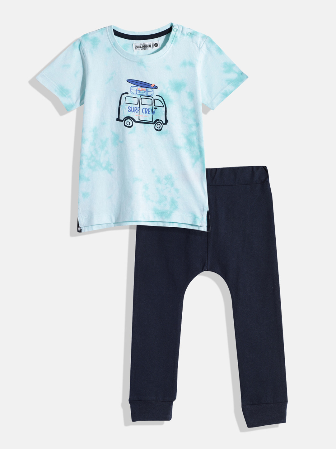 DILLINGER Boys Blue Dyed T-shirt with Pyjamas