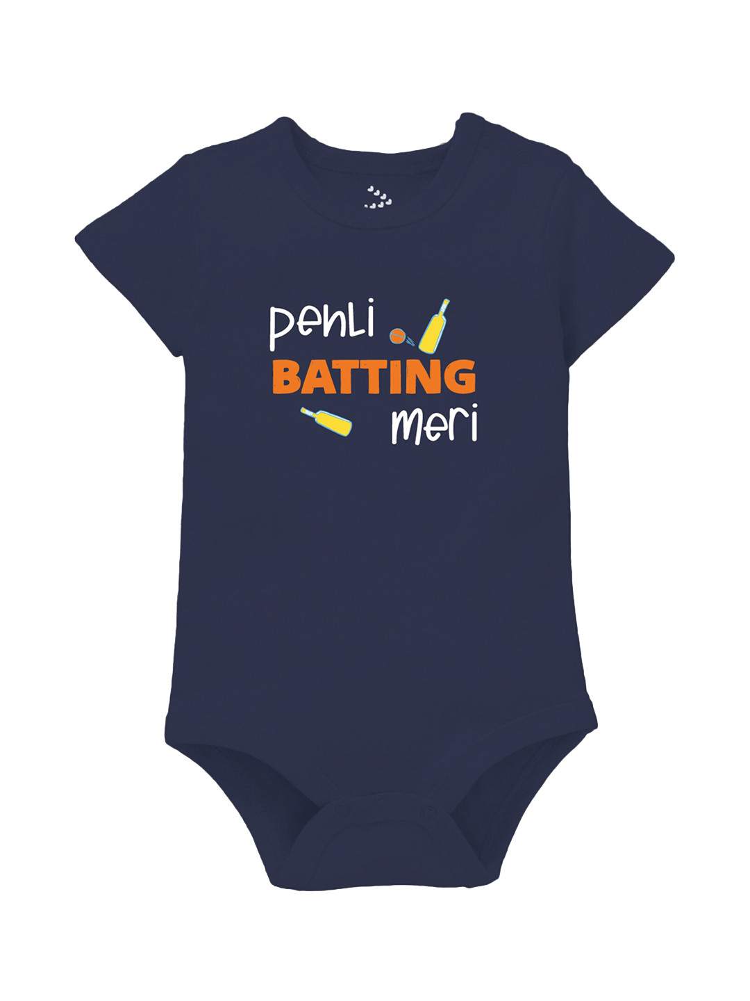 Zeezeezoo Baby Navy Blue Pehli Batting Meri Cotton Bodysuit