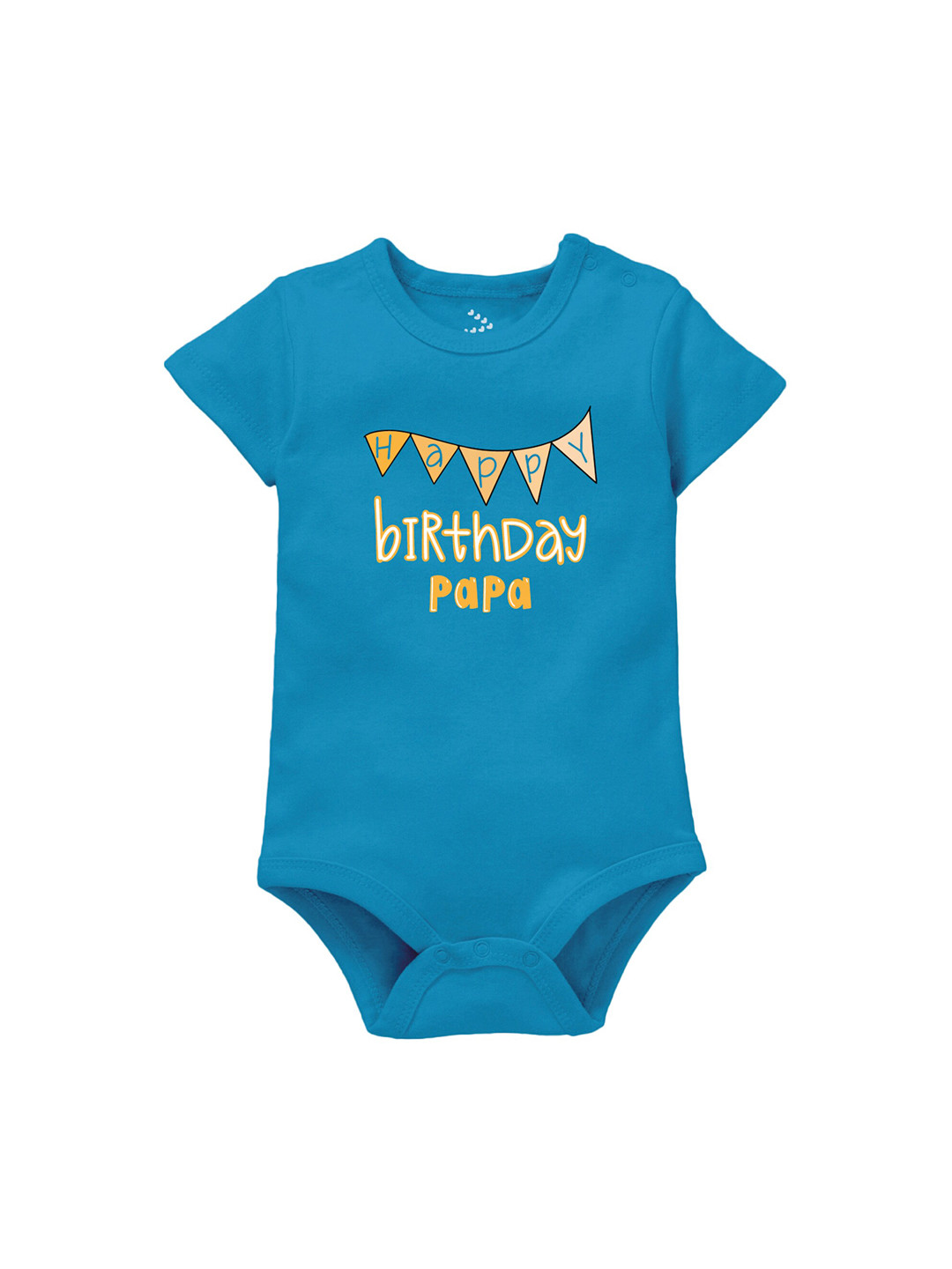 Zeezeezoo Infant Blue Happy Birthday Papa Printed Cotton Body suit