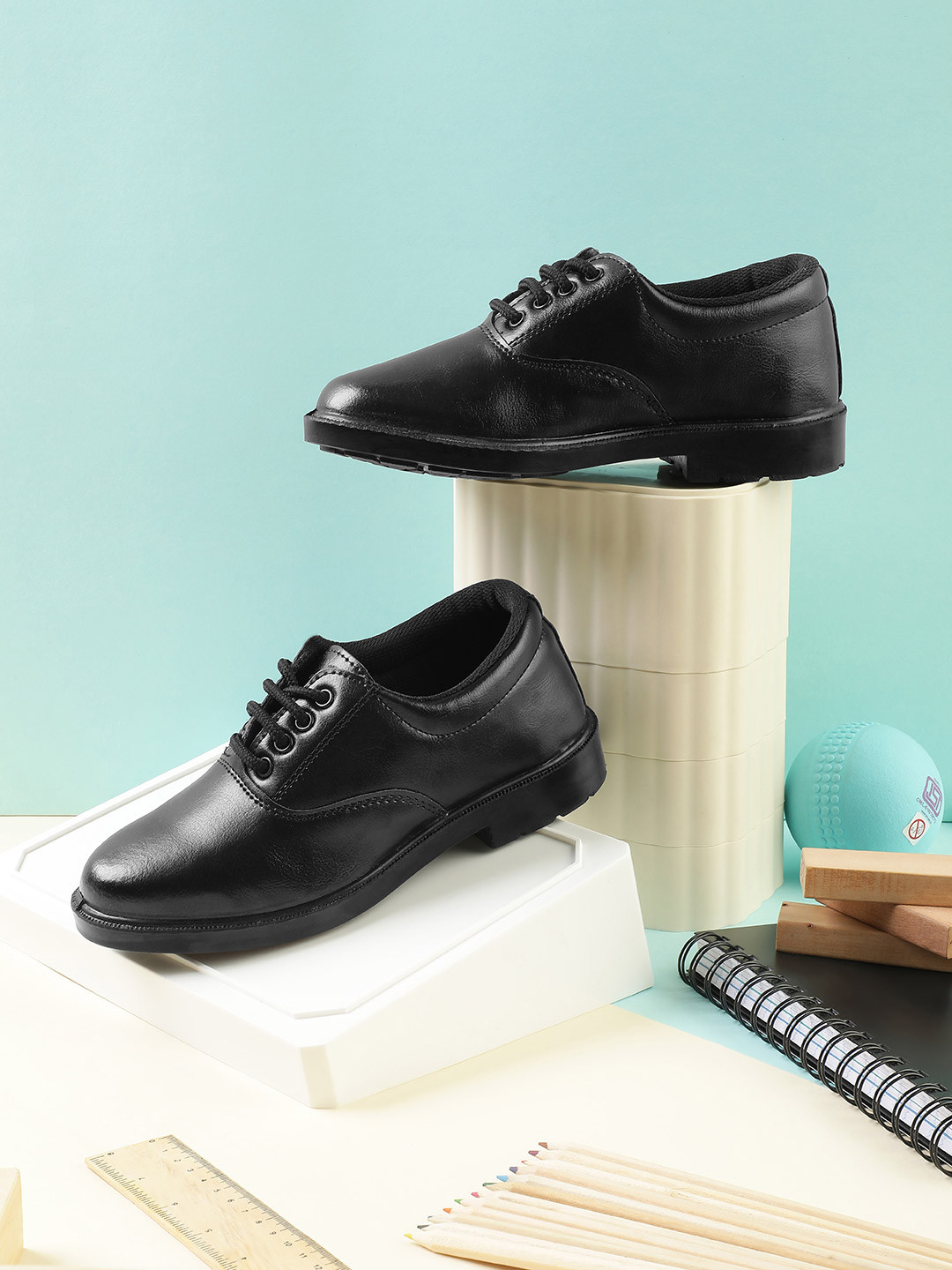 Liberty Prefect kids Black Lacing School Shoes