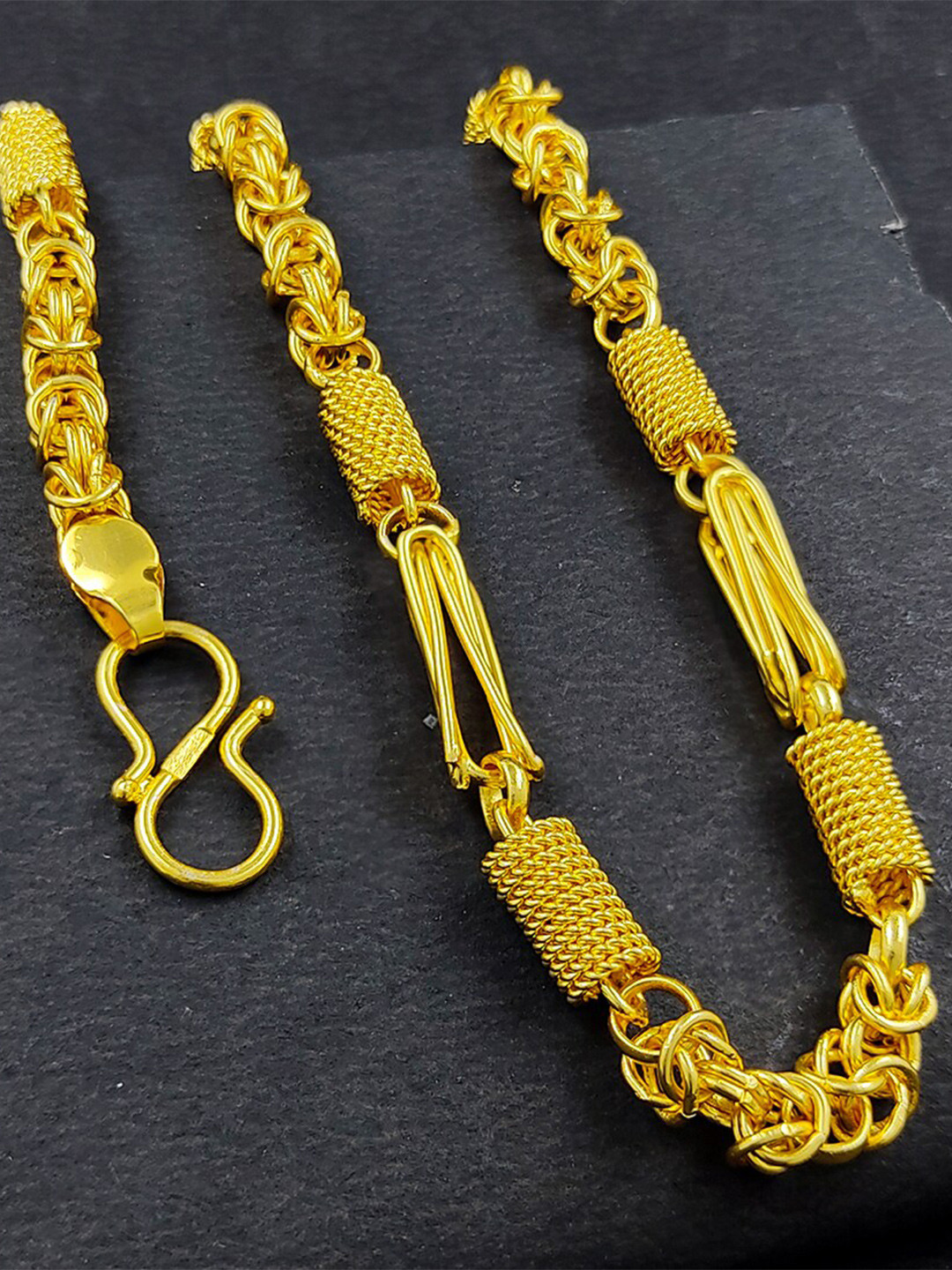 Saizen Men Polished Gold Plated Brass Gold Chain